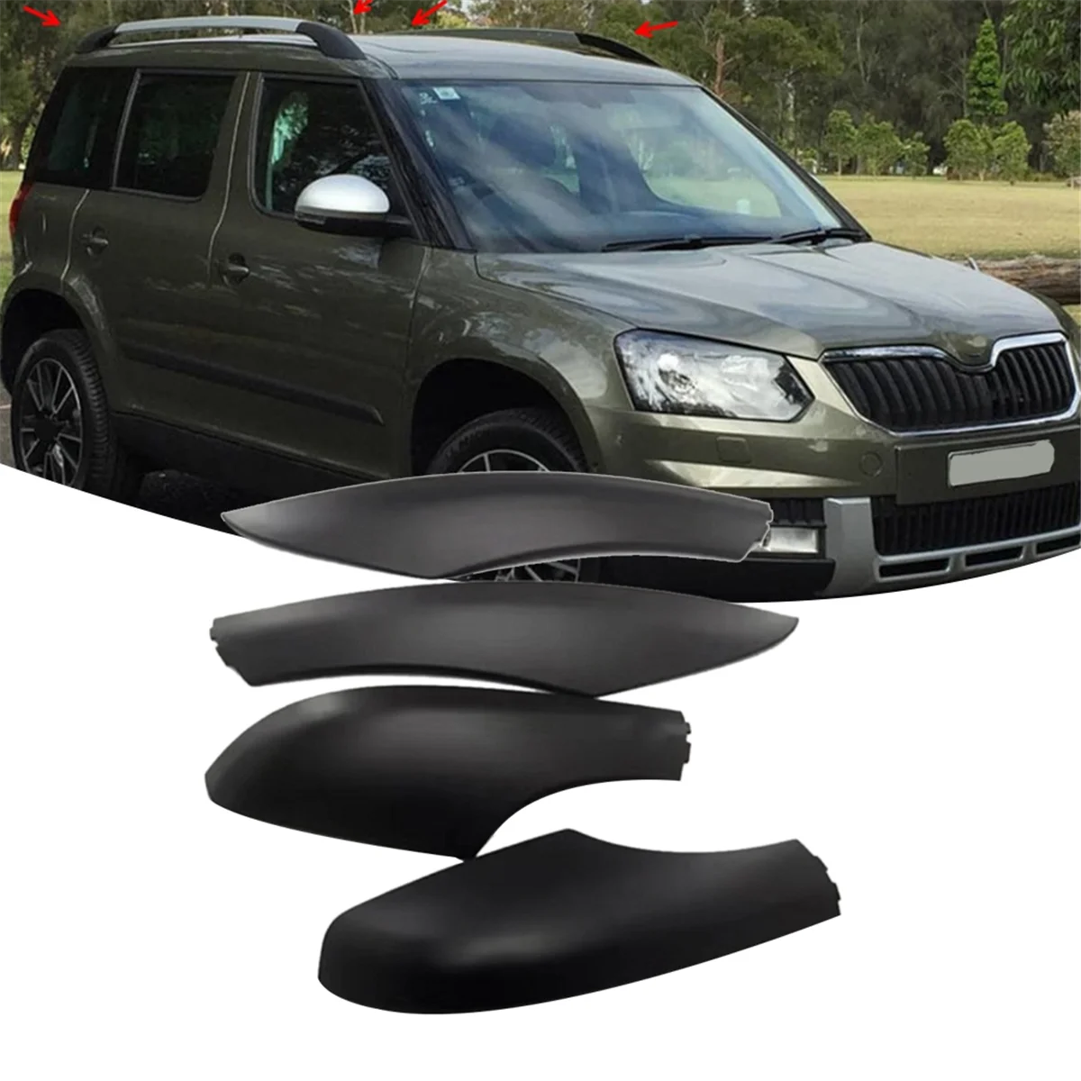 Car Roof Rack Cover Baggage Slide Rail Protection Lid 5LD860145 5LD860146 5LD860149 5LD860150 for Skoda Yeti 2009-2018