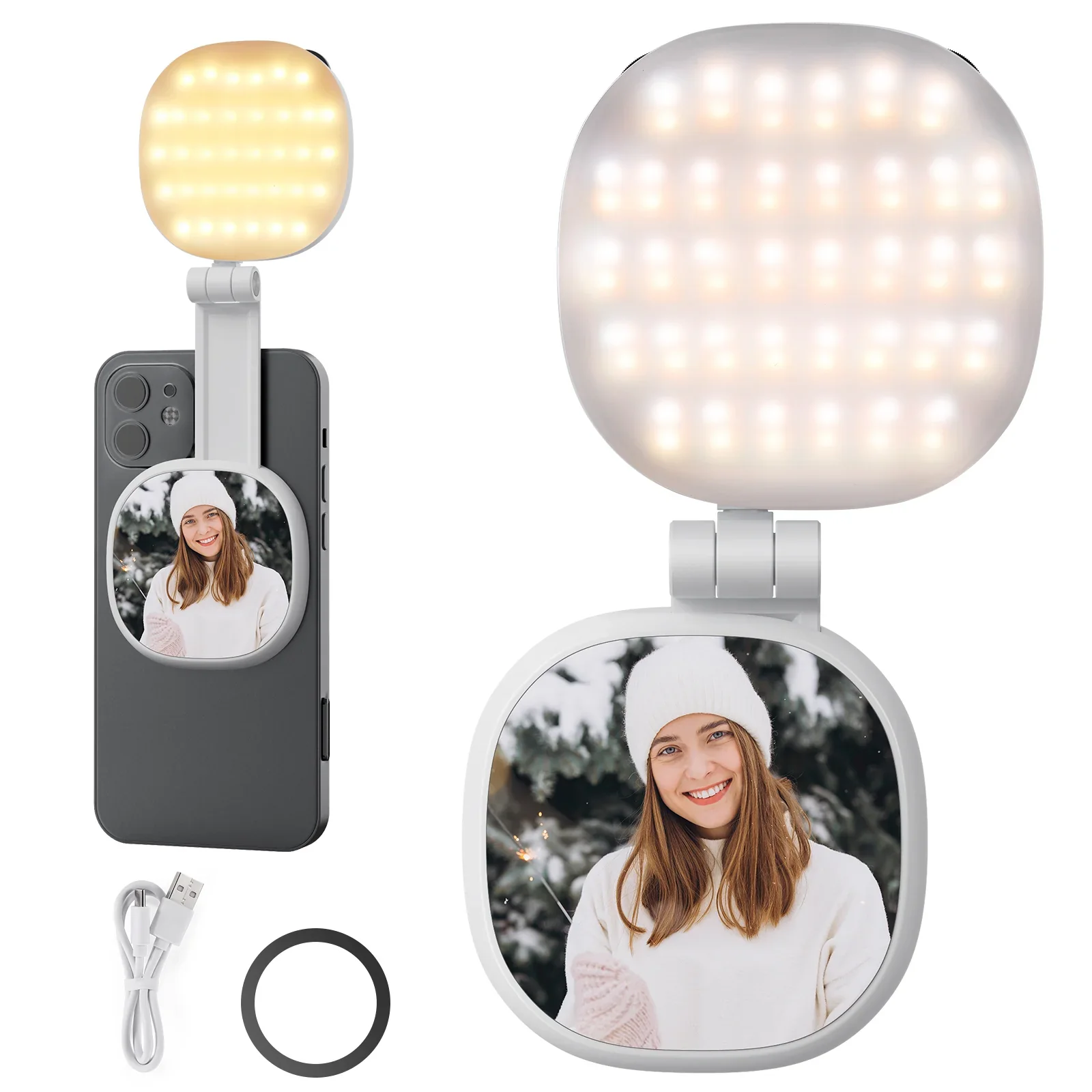 NEEWER BASICS NL72B Magnetic Selfie Light, Portable LED Fill Light for Makeup Vlog Live Streaming