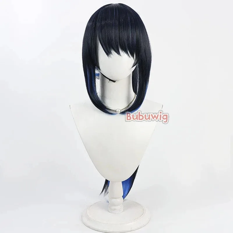 CySynthetic Hair Jomae Saori Cosplay Wigs Game Blue Archive Jomae Saori 60cm Long Mixed Blue Ponytail Wig Heat Resistant