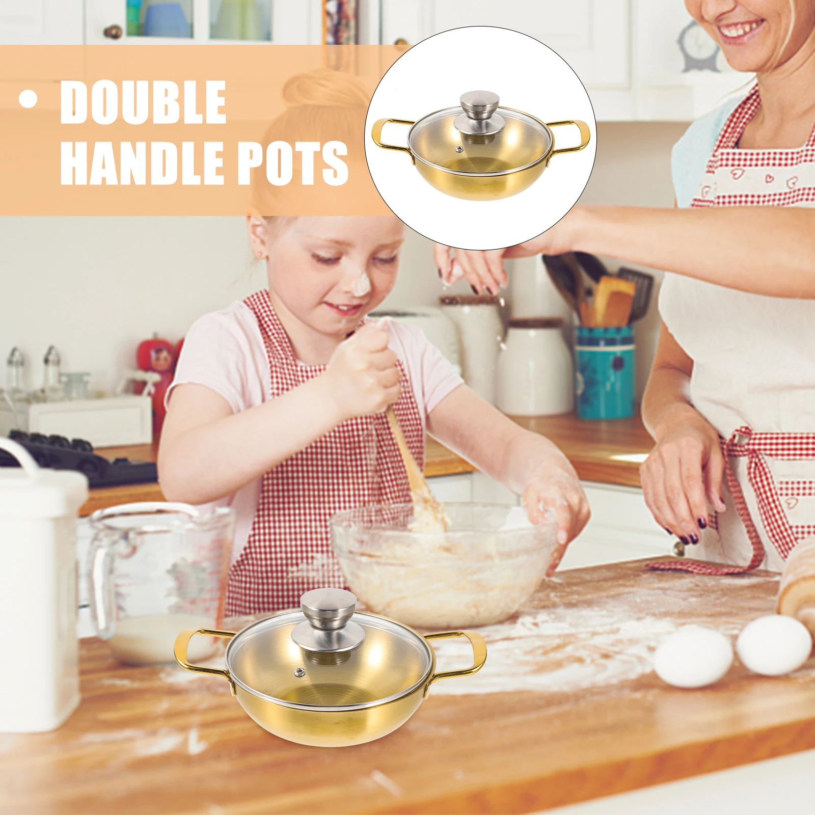 

Outdoor Pot Hot Cookware Stovetop Stock with Lid Stainless Steel Small Cooking Pots