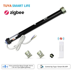 Motore per tende a rullo Tuya Smart Zigbee per tubo da 40 mm Alexa Google Home Smart Life App vocale Motore per tende a rullo con telecomando