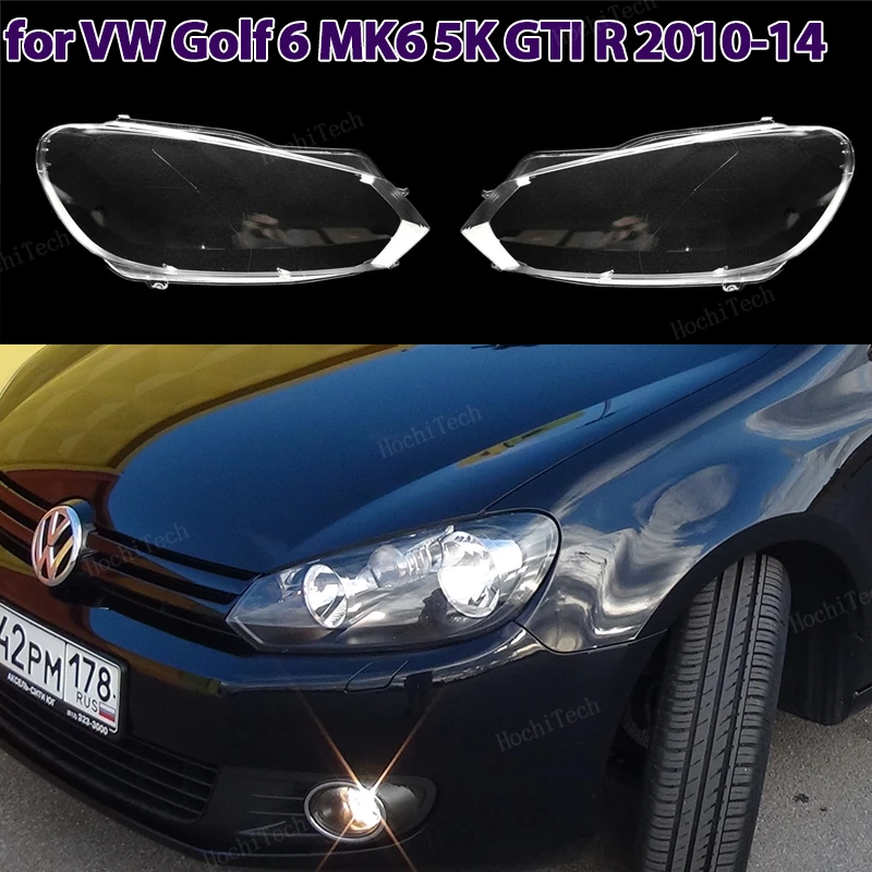 Headlight Lampshade Transparent Lens Headlamp Housing Cover Lens Light Protection For  Volkswagen VW Golf 6 MK6 GTI R 2010-2014