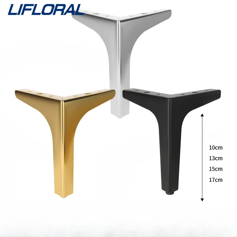 4Pcs 10/13/15/17cm Household Furniture Hardware Furniture Legs Luxury Three-pronged  Heavy Duty Metal Sofa Feet Table Chair Desk