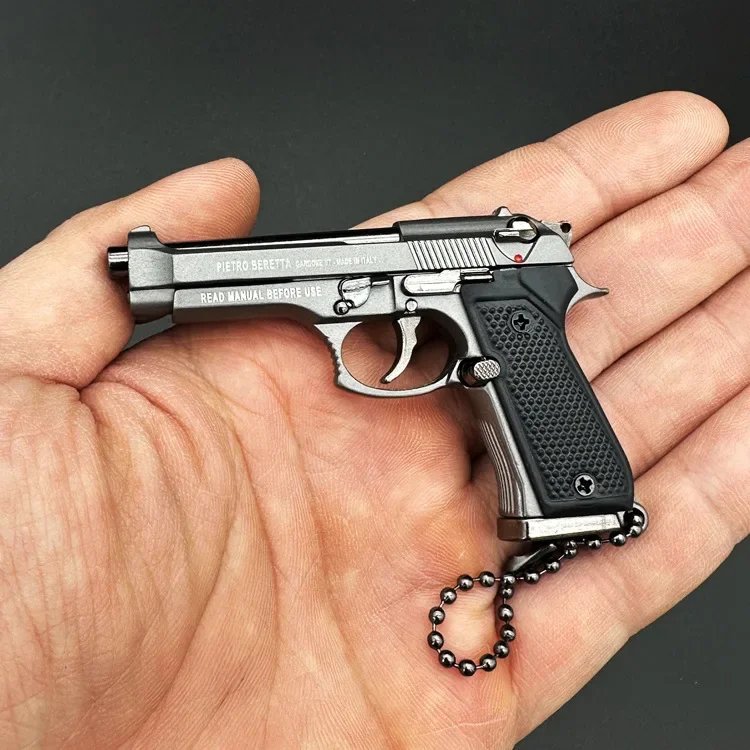 1:3 92f G34 Alloy Pistol Model Portable Keychain Bag Detachable Toy Gun Fidget Toy Fake Gun for Boy Collection Adults Gift