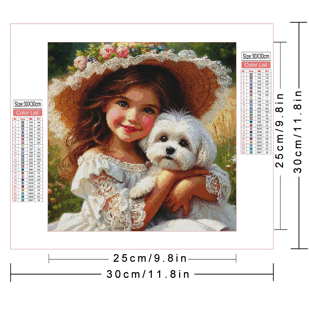 AZQSD Diamond Art Painting Kits Girl Horse Portrait Cross Stitch Needlework Diamond Embroidery Kits Figure Wall Decor