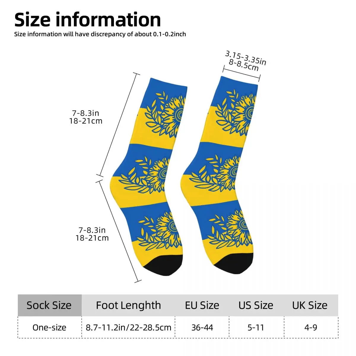 Ukraine Sunflower And Olive Branch Flag Socks Gym 3D Print Boy Girls Mid-calf Sock