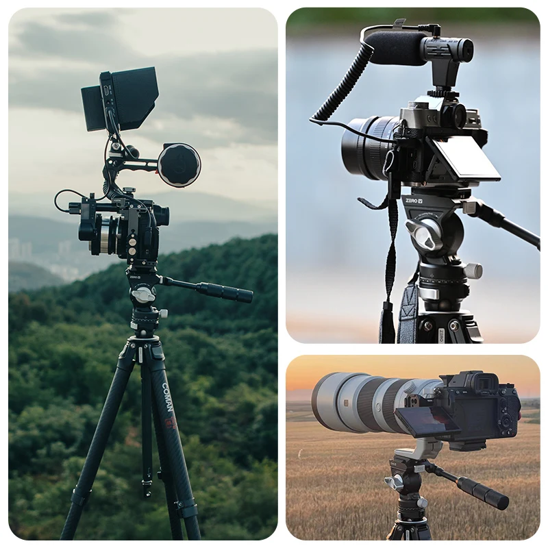 V3 حامل ثلاثي صغير برأس سائل فيديو خفيف الوزن لحامل ثلاثي القوائم Monopod Arca لوحة الإصدار السريع لمصنع DSLR