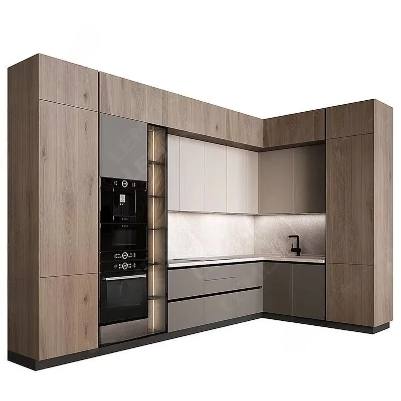 

Low-cost compact all-in-one removable 3-piece kitchen cupboard pantry unit