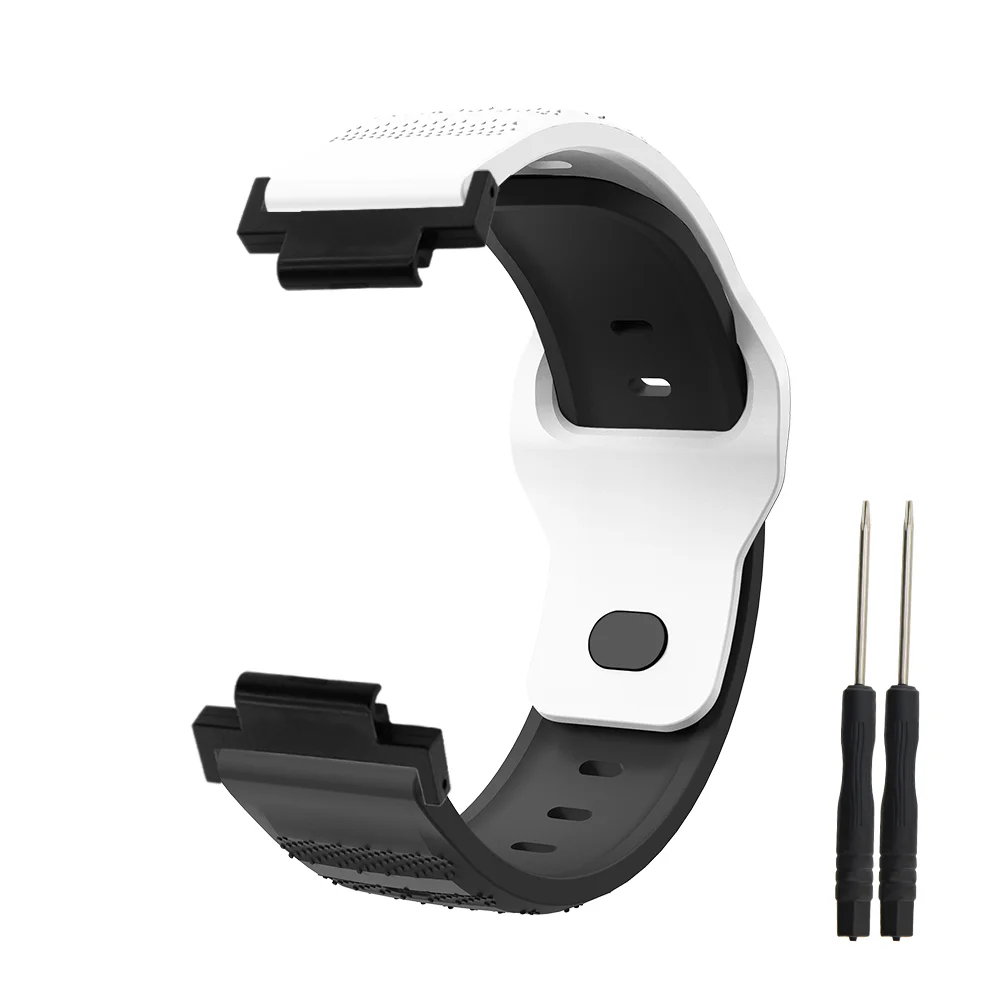 

Watch Band For Garmin Watch 235 Rice Grain Style Stable Buckle Quick Release Skin-friendly Silicone Smart Watch Strap Unisex