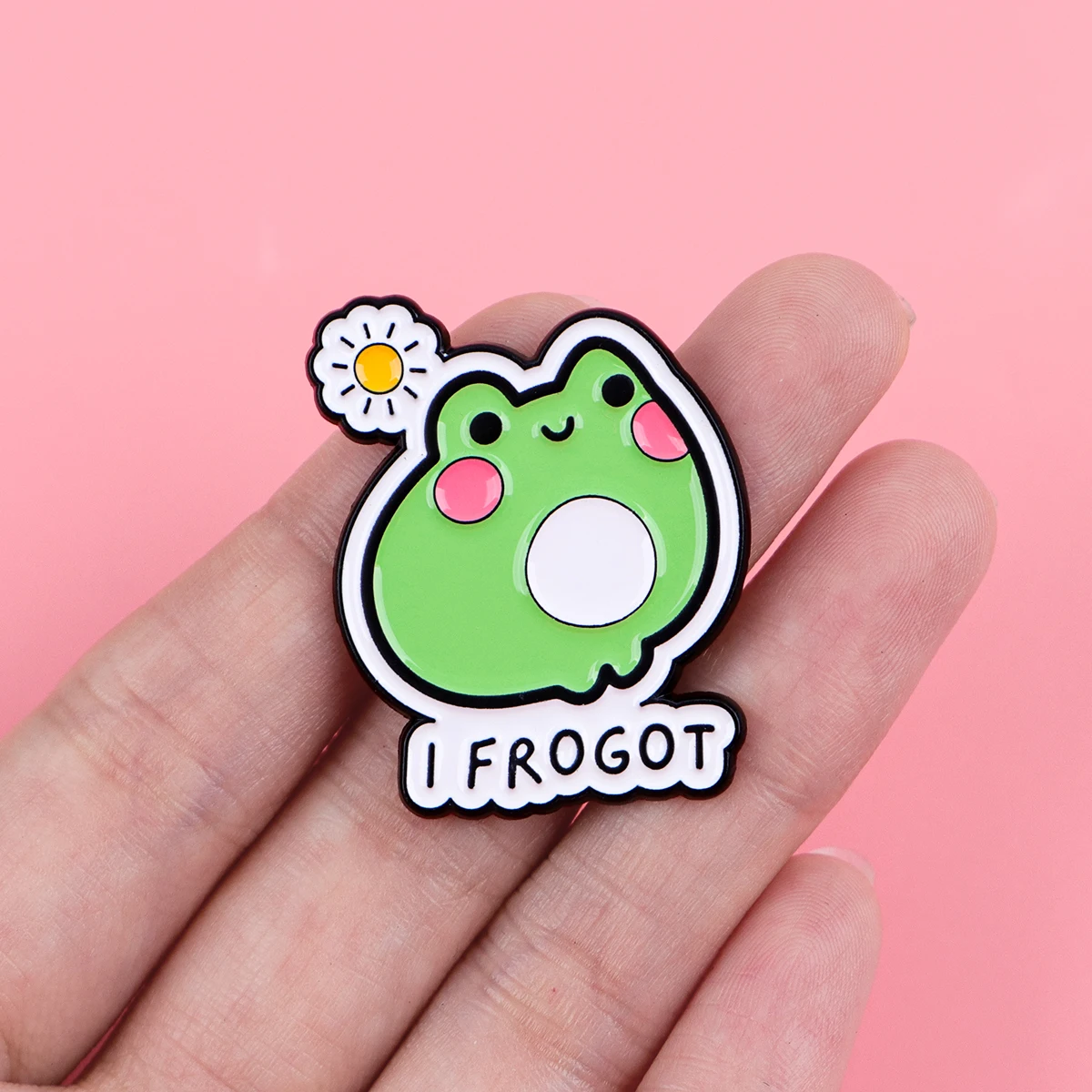 Niedliche Frosch-Emaille-Pins „I Frogot“ & „Happiness Bottle“ Broschen Abzeichen für Rucksäcke Geschenke Paar-Schmuck Cosplay-Accessoires – Detail 3