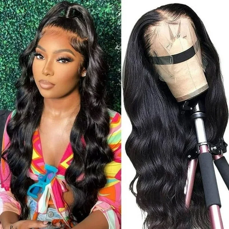 34Inch Glueless Wigs Human Hair Pre Plucked Pre Cut 13x6 Hd Transparent Body Wave Lace Front Wig Human Hair 100% Human Hair Wigs