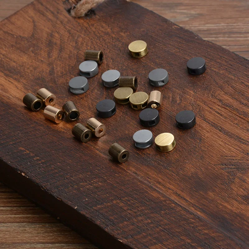 50pcs JIT wholesale Metal button for traveler notebook Accessory Decorations Bronze Golden Colorful Buckle Tie Elastic Band