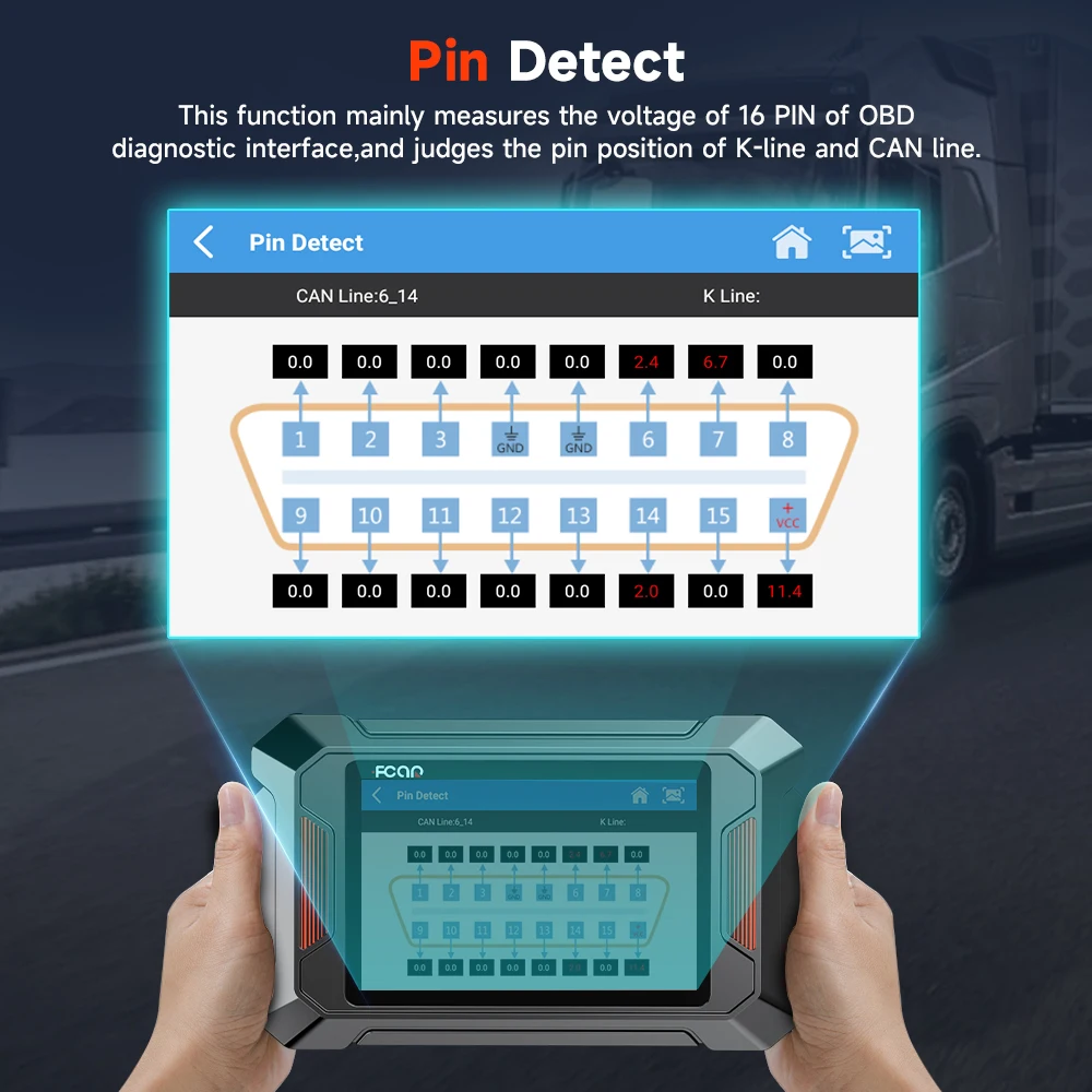 Fcar F803 Heavy Duty Diagnostic Tool DPF Regen for Cummins Caterpillar Detroit Paccar Engine For Truck All System HD OBD Scanner