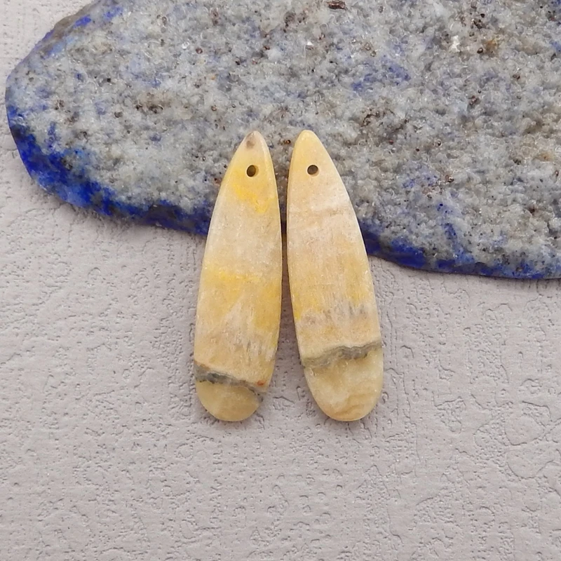 Natural Bumble Bee Stone Earring Bead For Women,Semiprecious Stone,Earrings Accessories For Fine Jewelry Making,30x9x4mm,3g
