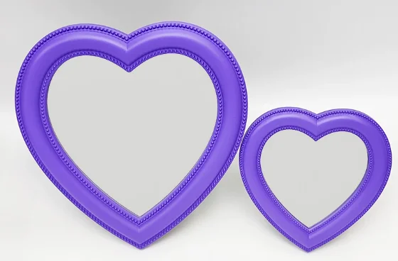  مرآة لمستحضرات التجميل على شكل قلب - مرآة زخرفية لطيفة للفتيات، ديكور حائط أنيق لغرفة المعيشة/غرفة النوم، هدية للنساء #3