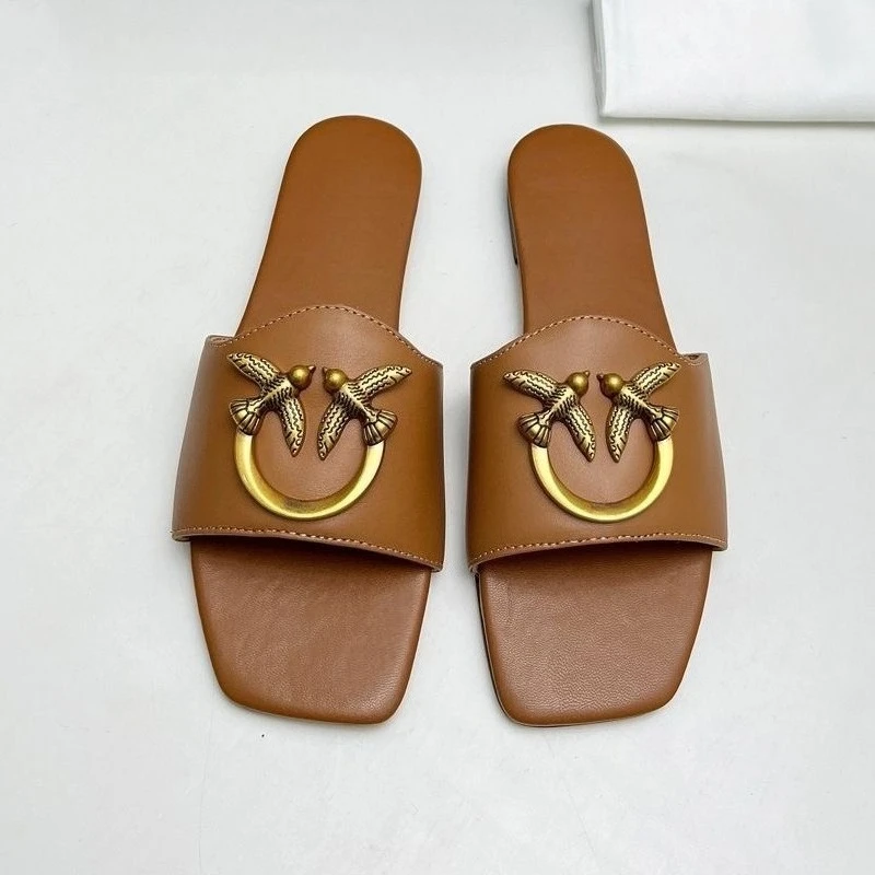 Vacation Beach Essentials: Women's Non-Slip Square Toe Slide Sandals, Comfortable Flat Slippers for Pool & Travel, 2026 Summer Must-Haves