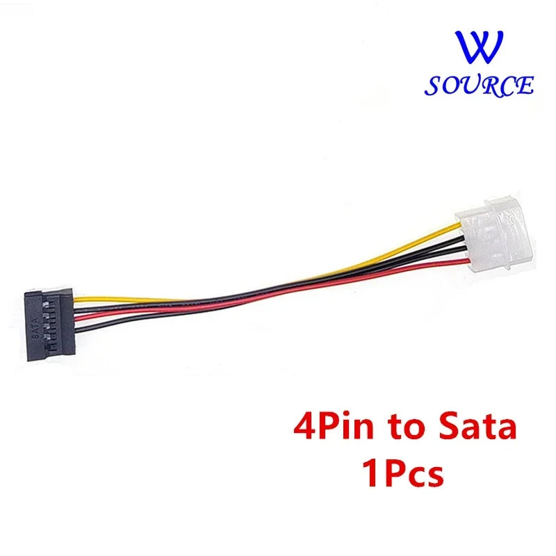 4Pin IDE Molex to 2x3Pin SATA 15Pin to 4Pin Male Y Splitter Hard Drive Power Supply Extension Cable 22AWG for Computer Upgrade