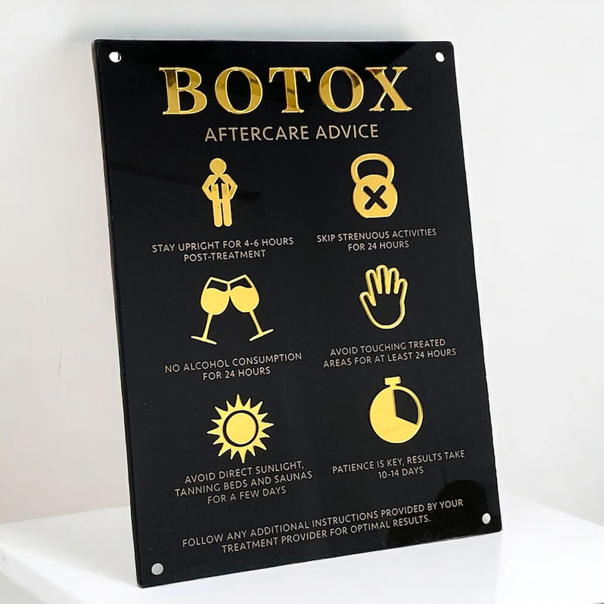 Botox Aftercare Advice A3 3D Botox Aftercare Advice Acrylic Sign Aesthetics Display Signage Beauty Clinic Wall Decor Salon Sign