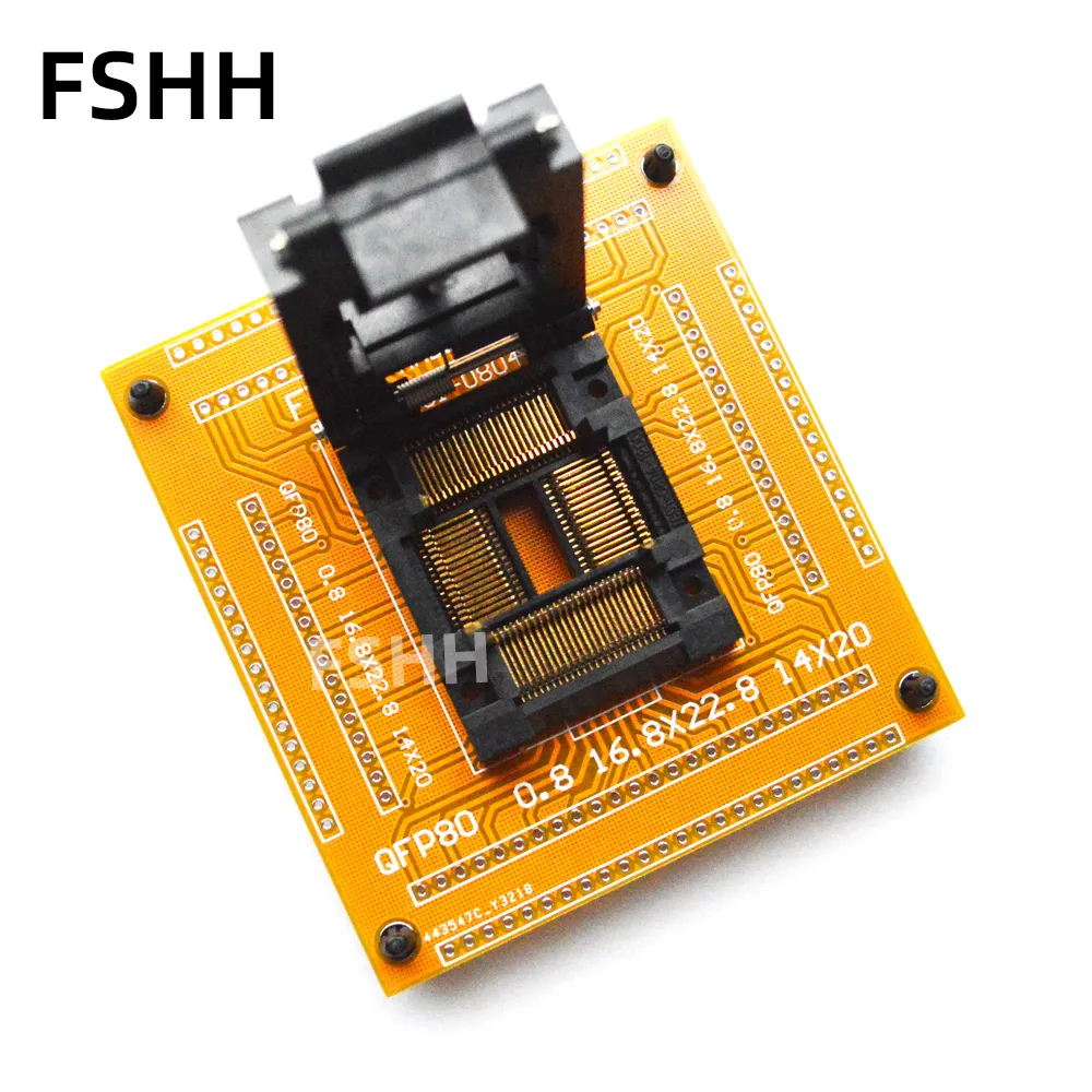 

IC51-0804-1200 IC51-0804-394 тестовый разъем TQFP80 QFP80 LQFP80 розетка 0,8 мм QFP80 к адаптеру DIP