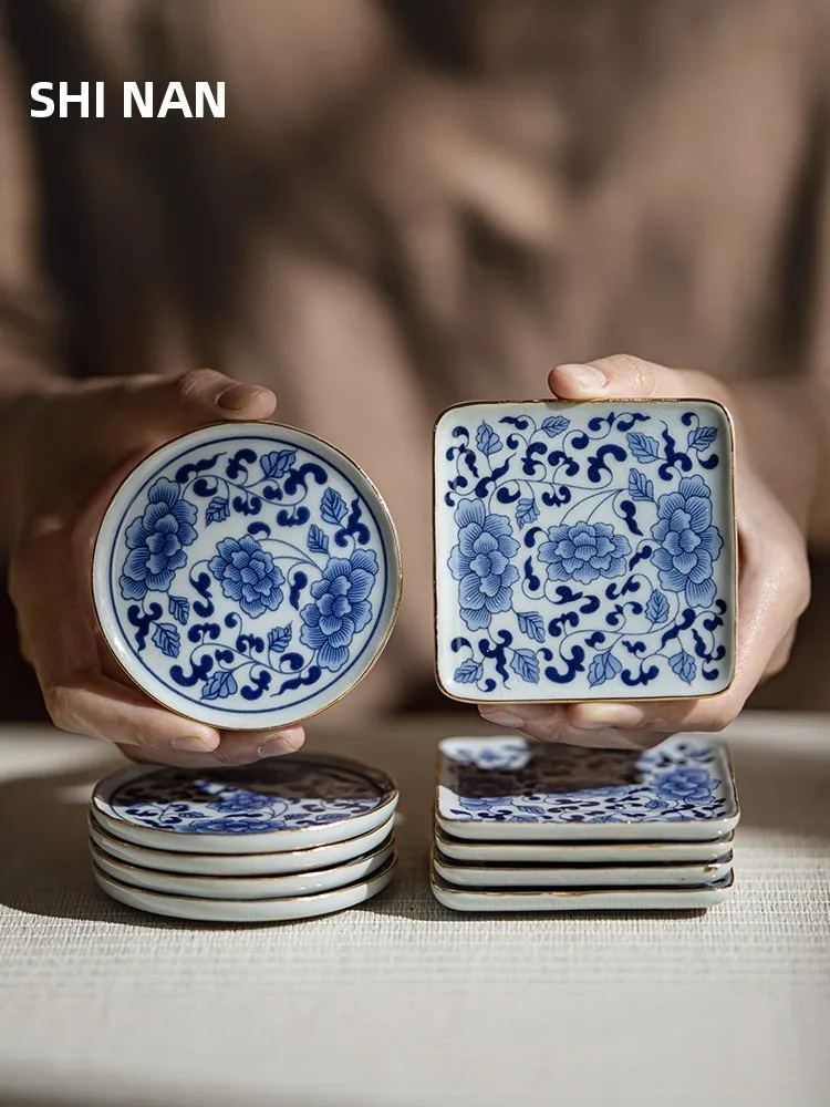 

Китайская сине-белая фарфоровая тарелка для закусок, маленькая тарелка для лунных пряников, поднос для чайной паузы и десертов