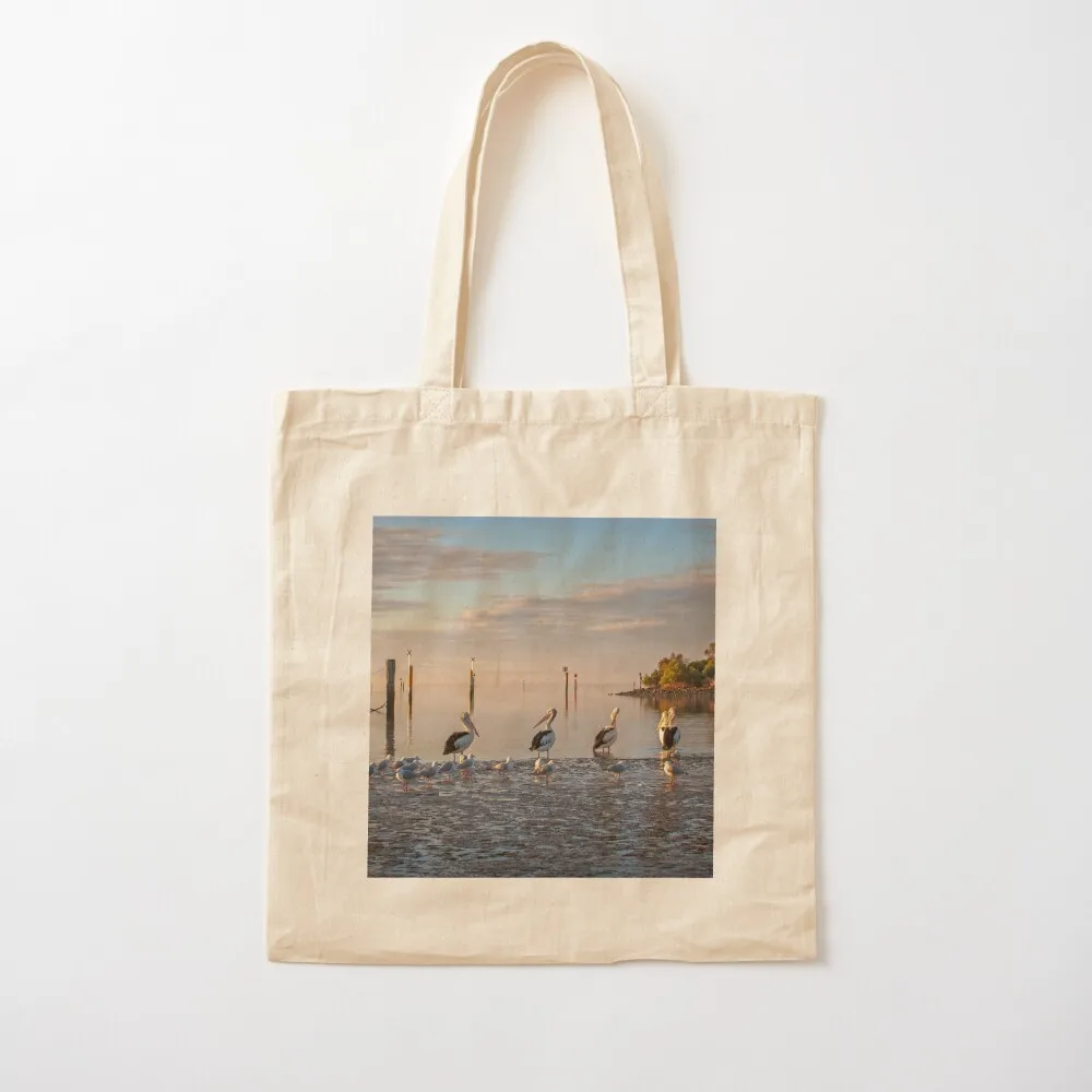 

Pelicans in a Row Tote Bag eco bag folding Women's handbag bags luxury women woman shopping bag Canvas Tote