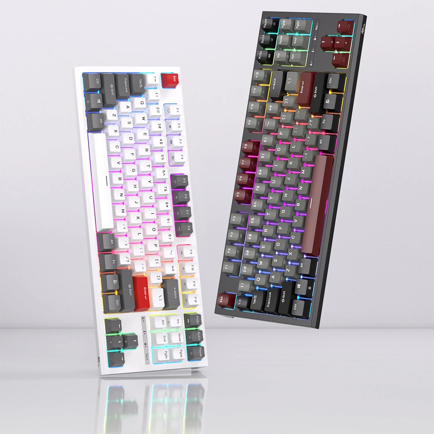 Imagem -03 - Royal Kludge-teclado Mecânico com Fio Retroiluminado Rgb Hot-swappable Teclado Gamer Teclados Personalizados com Capa Protetora contra Poeira R87 rk