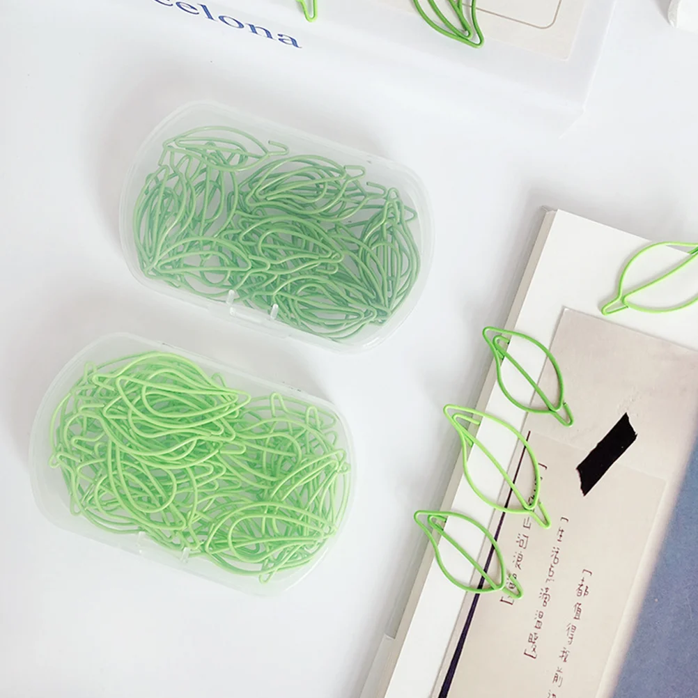 30 Pcs Paper Small Clip Work Folder Folders Mini Clips School 390X190X020CM Metal Leaf Shaped