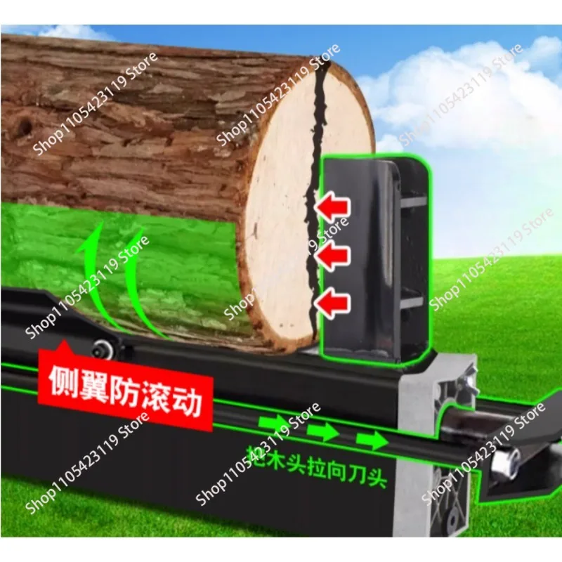 8-Ton Electric Log Splitter 220V - Horizontal Hydraulic Ram Firewood Splitting Machine for Efficient Wood Processing