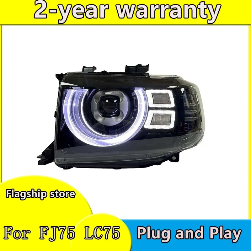 Car Accessories For Toyota Land Cruiser FJ75 LC75 Retrofit and Upgrade Headlight Assembly LC75 FJ75 DRL Auto Parts