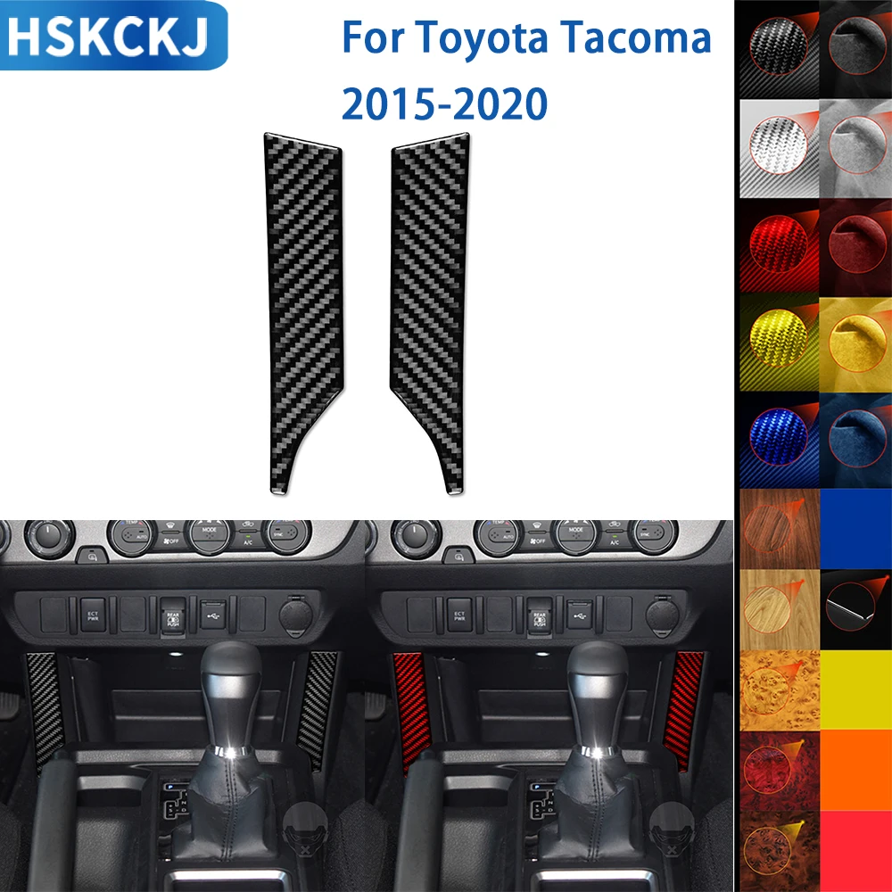 

For Toyota Tacoma 2015-2020 Accessories Carbon Fiber Car Interior Central Control Storage Box Side Panel Cover Trim Sticker