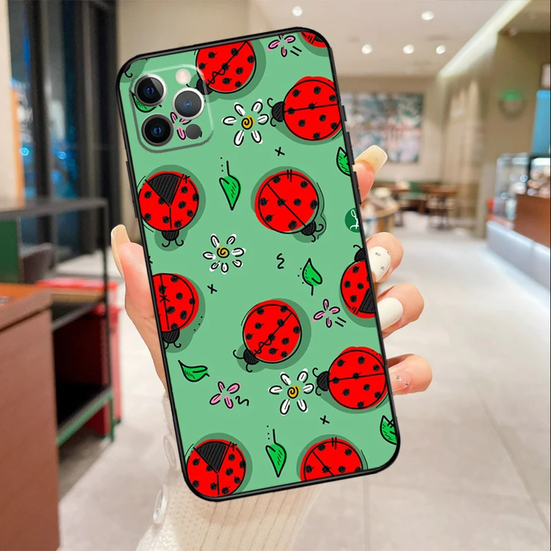 Ladybug Beetle Phone Case For iPhone 12 13 11 14 Pro Max Mini X XR XS Max 6S Plus Coque