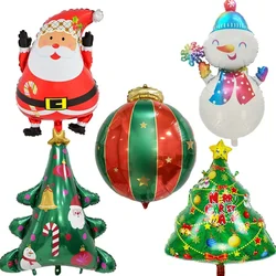 1szt Duży świąteczny balon foliowy Santa Snowman Choinka Wesołych Świąt Dekoracja imprezowa Wisząca kula foliowa