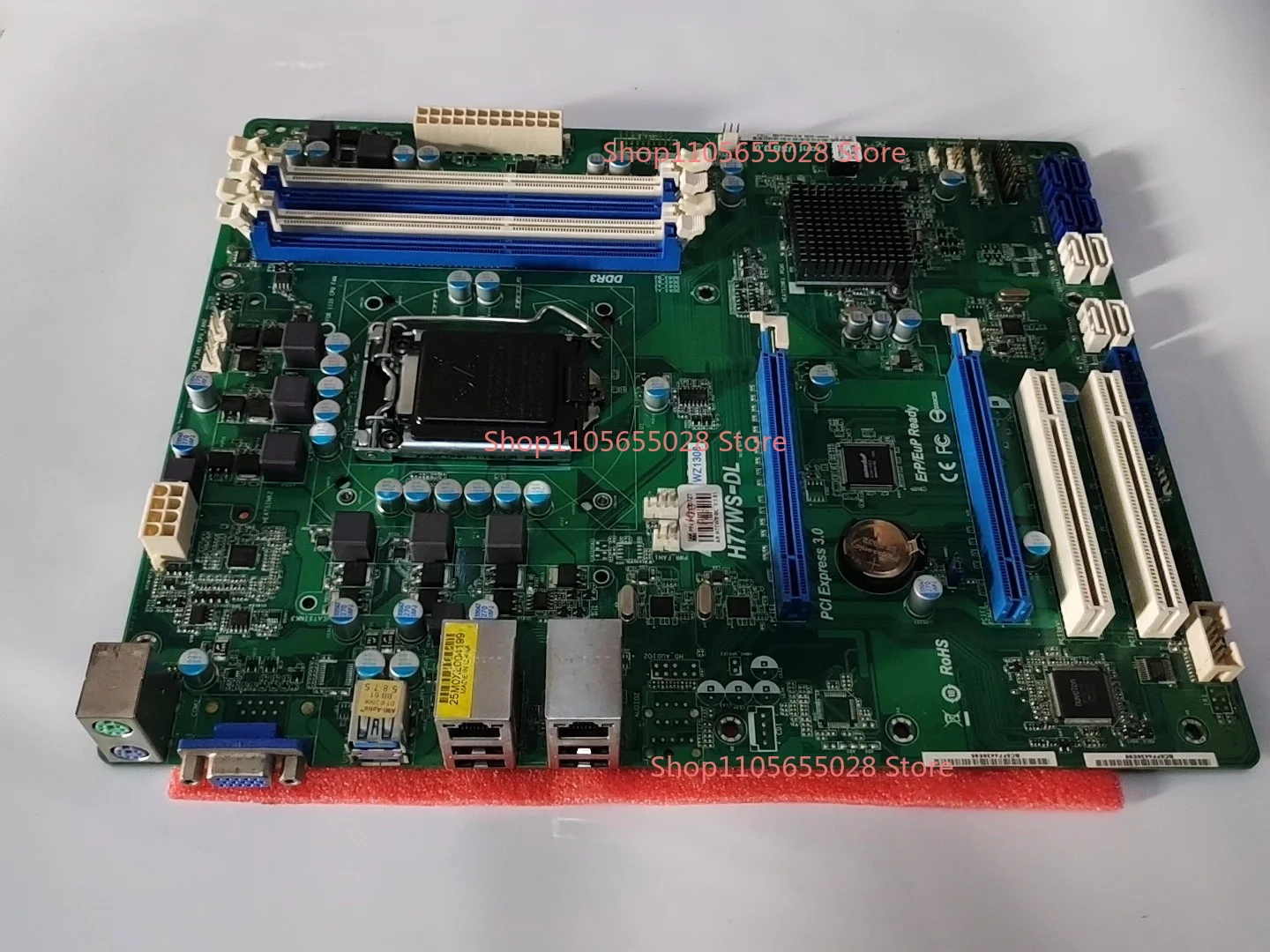 For ASRock H77WS-DL Server Main Board All Solid State Capacitors, Dual Gigabit Network Interface Card