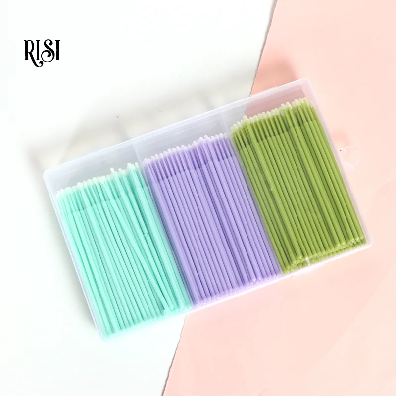 RISI New Micro Swabs Eyelash Disposable Eyelash Brushes Swab Microbrushes Eyelash Extension Tools Lash Applicators