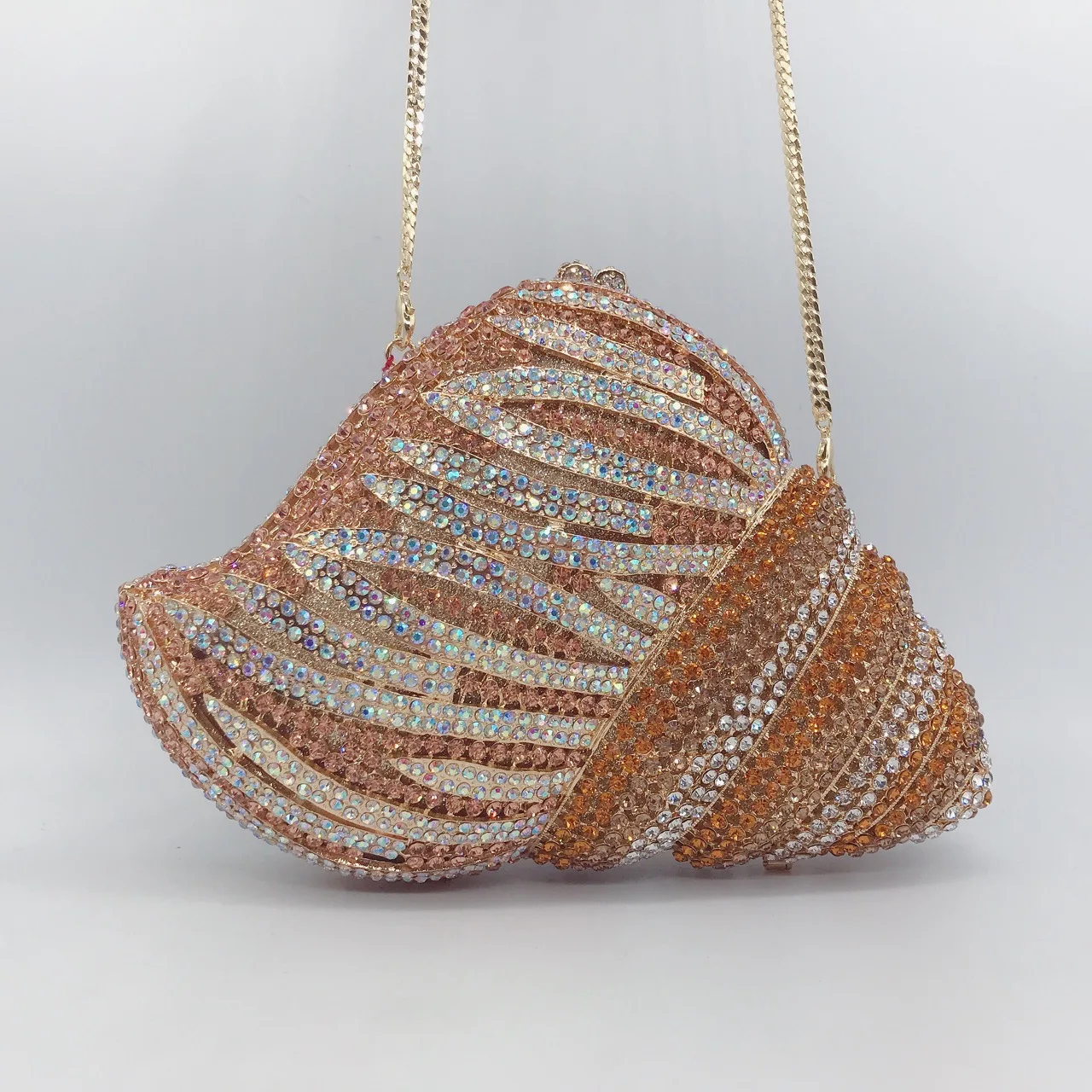 

20x14CM The New Conch Diamond Evening Bag full-diamonded Clutch Bag Shell Bag Banquet Dress Women A7689