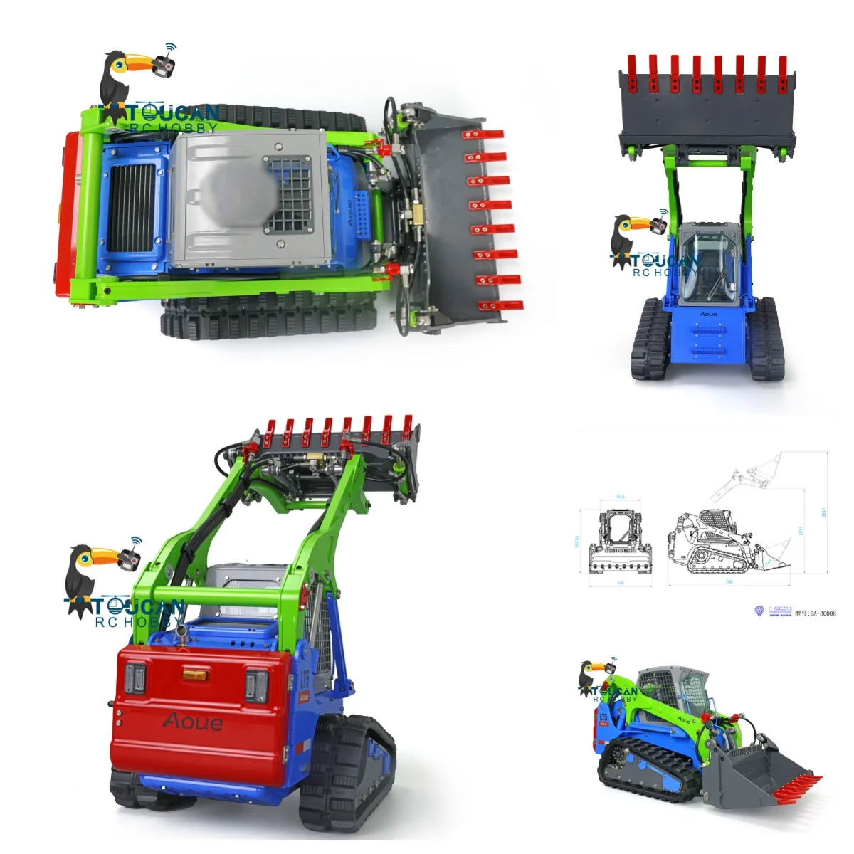

Гидравлический погрузчик LESU RC, масштаб 1/14, металлический Aoue Lt5, гусеничный мини-погрузчик с радиоуправлением и звуком освещения, игрушка с двигателем ESC THZH1274-Smt3