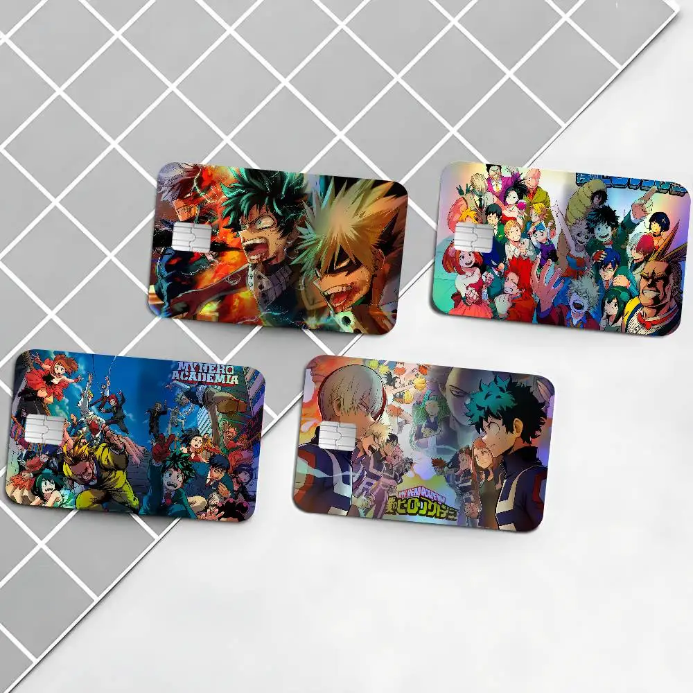 Anime M-My Hero Academia Laser Glitter Bank Card Stickers Fashion Multi Scene Art Decor Decals