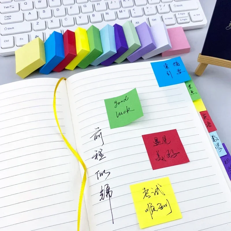 New 1100 Sheets Colored Sticky Notes Scrapes Stickers Paper Colorful Notepad Writing Pads School Stationery Office Supplies