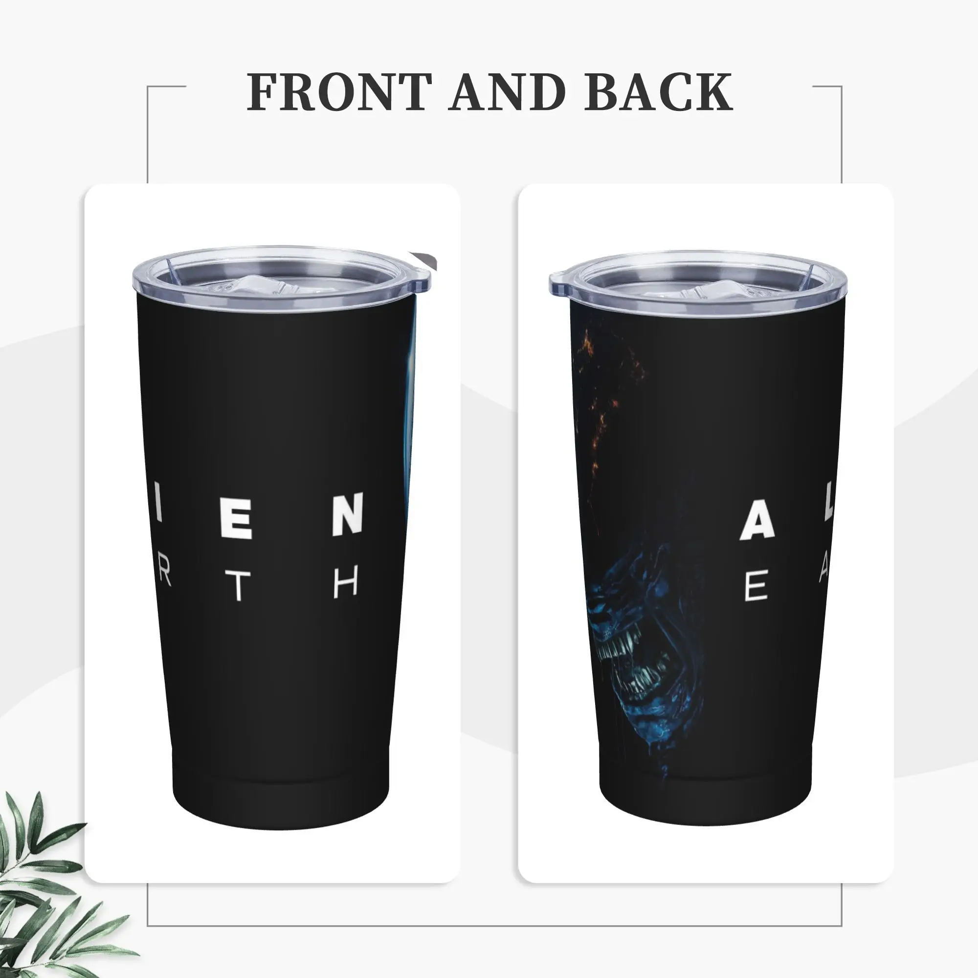 

2025 Hot Movie Aliens Earth Stainless Steel Tumbler Beach Thermal Cups With Straws and Lid Car Mugs Cold and Hot Water Bottle