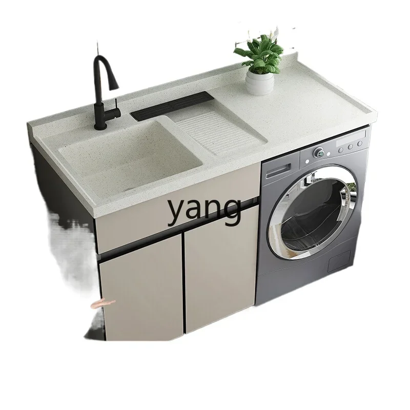 CX balcony granite washing machine significant other cabinet with rubbing board sink washbasin corner cutting integration