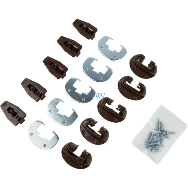 

E15A 5set Drawer Track Guides and Glides Drawer Slides with Metal Backing & Screws