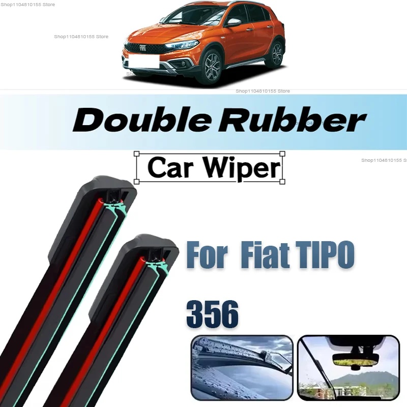 

Car Front Windshield Wipers For Fiat Tipo 356 2015-2019 Wiper Blade Rubber 26"+16" Car Windshield Windscreen Accessories