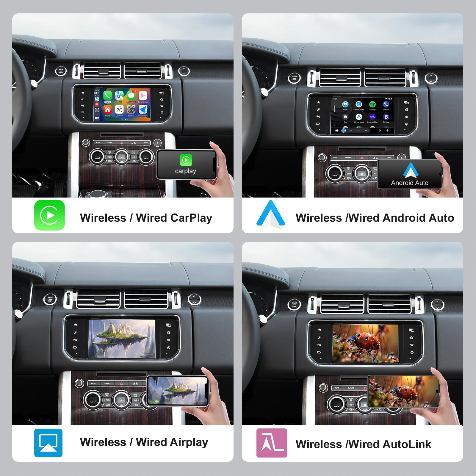 Wireless CarPlay Android Auto Retrofit Kit For Land Rover/Jaguar-Bosch Discovery 4 Evoque Range Rover Freelander 2 XE XF XJL