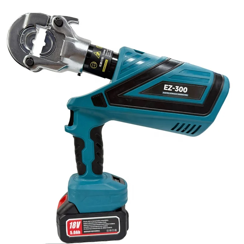 EZ-300 Electric Battery Powered Cable Hydraulic Crimping Tool 60KN Professional Compression 16~300mm2 Crimping Range Iron in sto