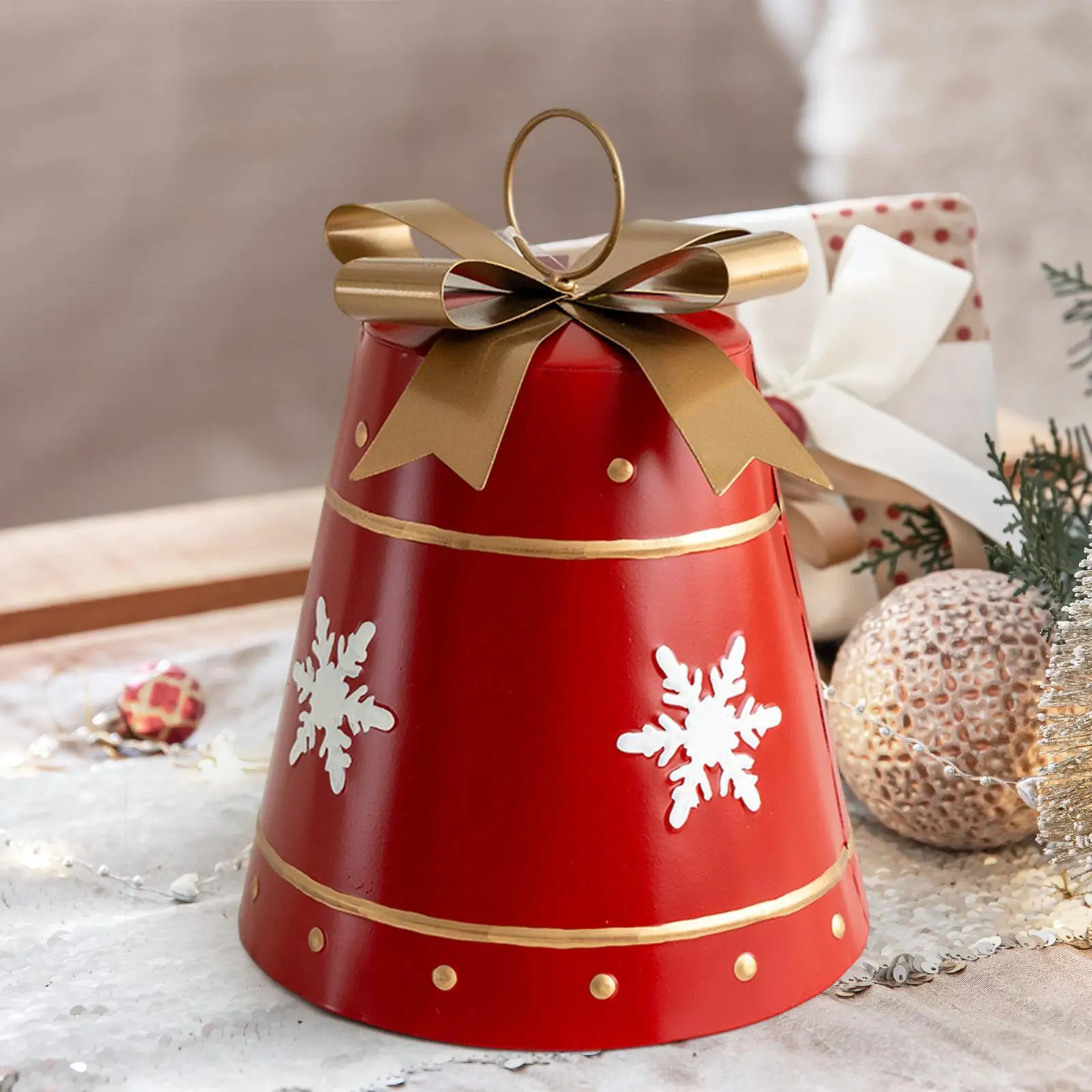 

Metal Christmas Bell Ornament 8.4x11inch Sturdy Multipurpose for Parties,