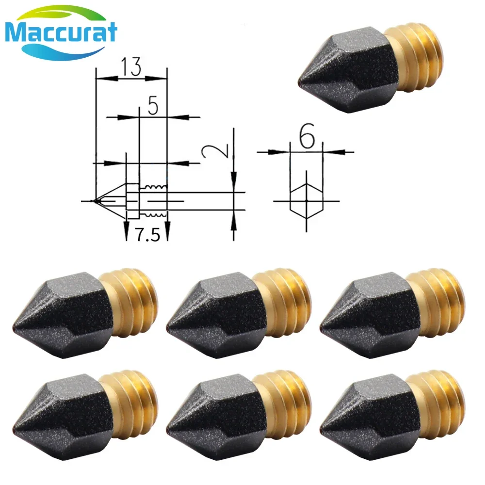 Upgrade E3D V6 Nozzle PTFE Coated Brass Nozzle 3D Printer Part PETG Printing Non-stick Nozzle PTFE Coating Surface For Ender 3