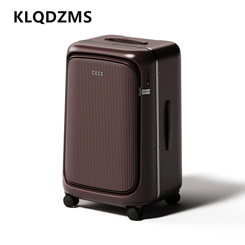 حقيبة KLQDZMS النسائية، صندوق صعود قوي ومتين، حقيبة تروللي بعجلات خفيفة للغاية، سعة كبيرة 20 بوصة 24 بوصة 28 بوصة، أمتعة متدحرجة