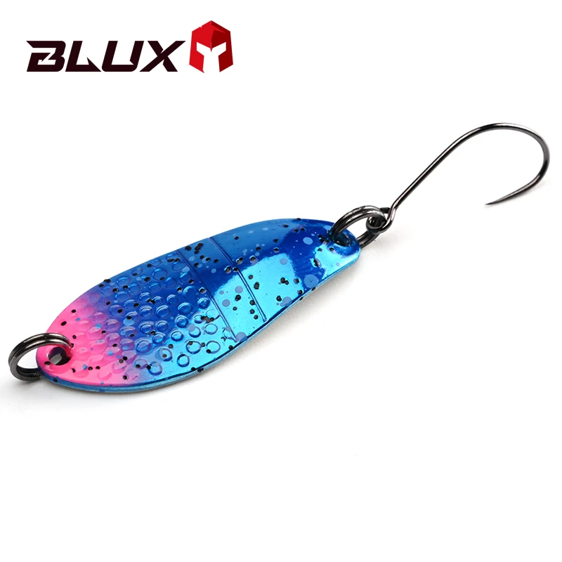 BLUX Fishing Lure 3g Mini Metal Spoon Area Trout Colorful Brass Copper Bait Freshwater Stream Tackle for Chub Perch Salmon