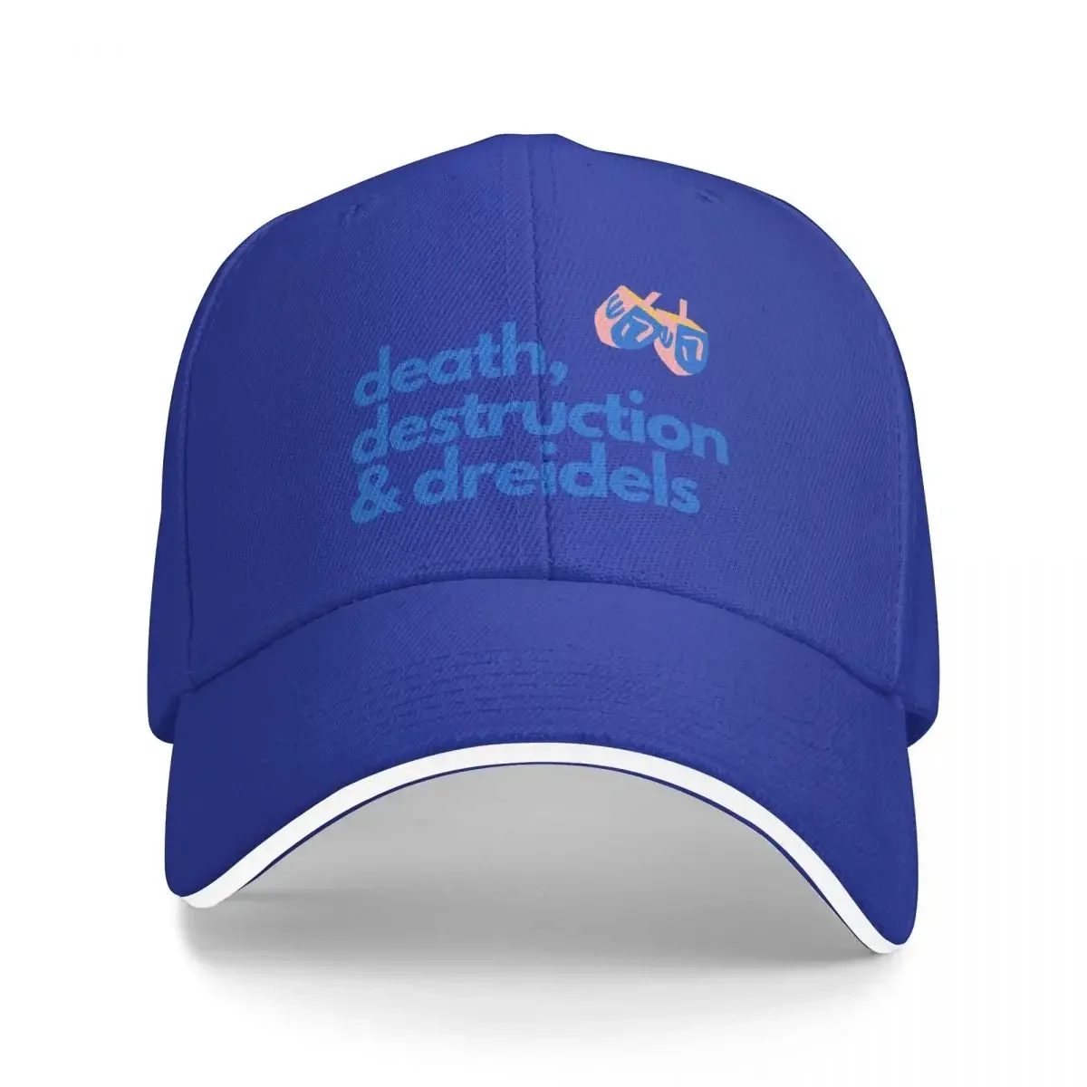 death, destruction and dreidels (funny Hanukkah design) Cap Baseball Cap Golf cap Snap back hat Woman hat Men's