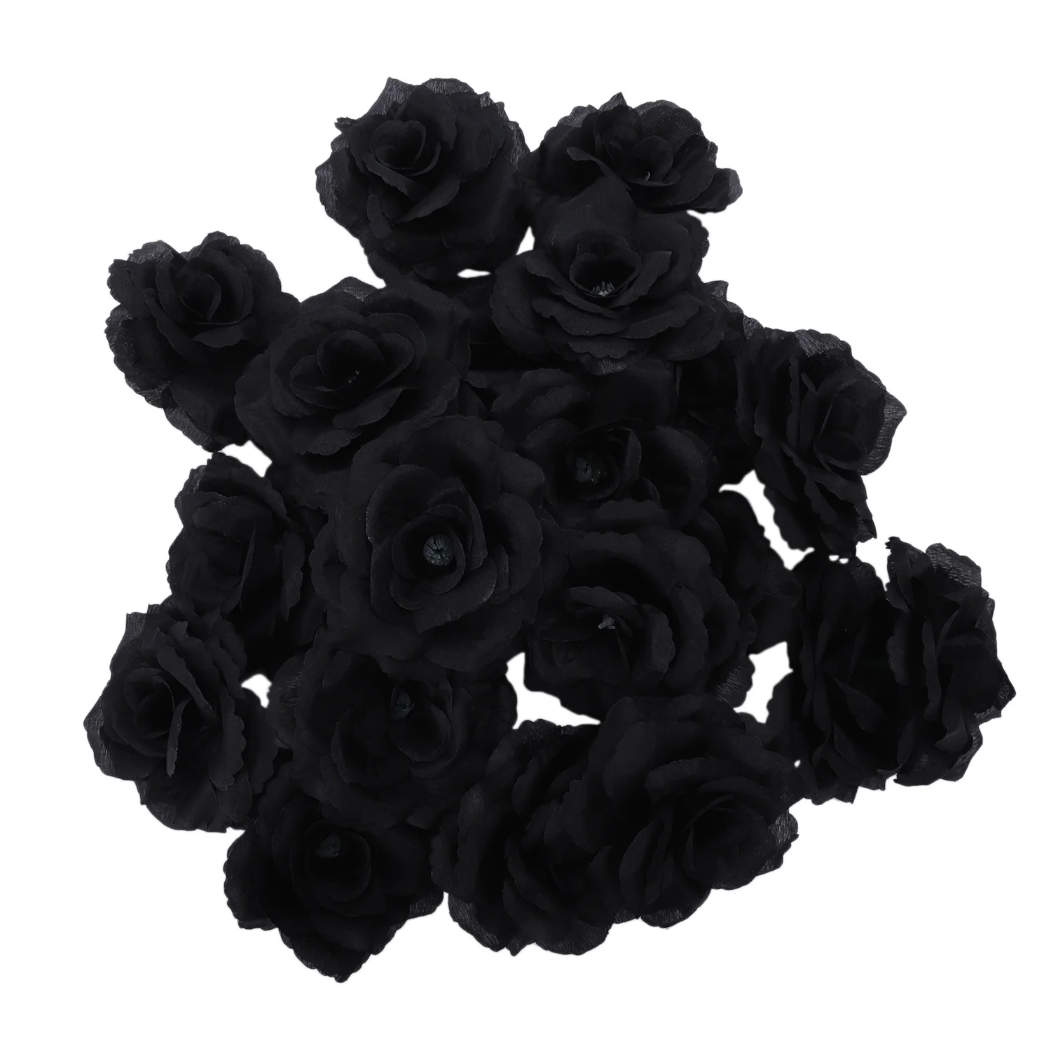 Flor de seda Artificial Rosa Negra, decoración de jardín de oficina, casa de boda, bricolaje, 20 piezas